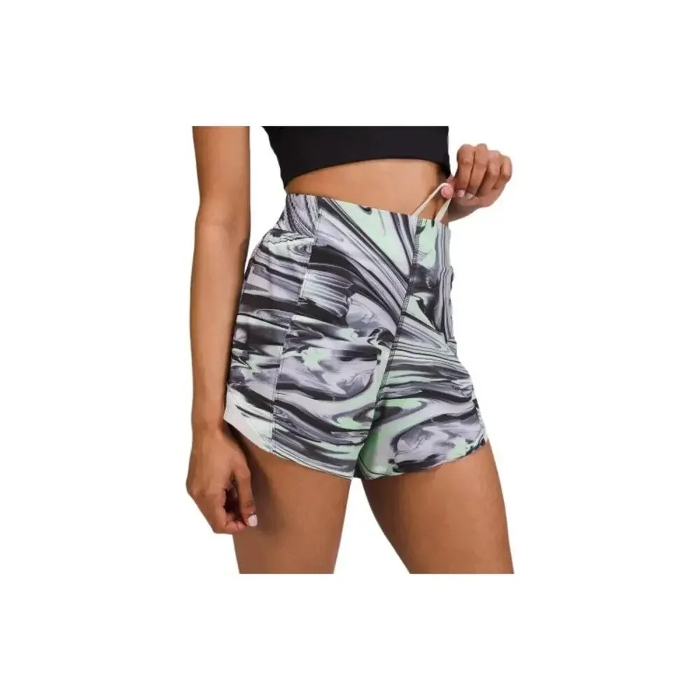 Lululemon Hotty Hot Series Sports Shorts Women's Multicolor Silver White, Size 6